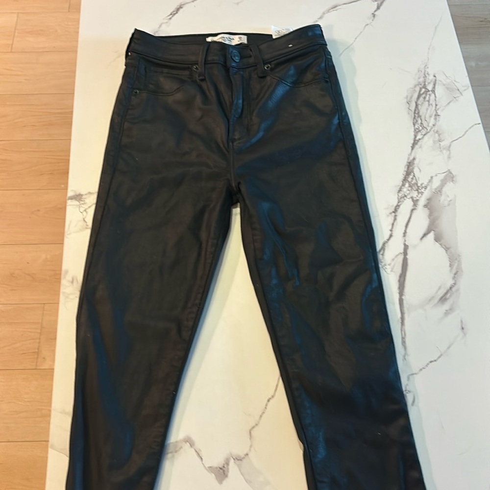 “Leather” look skinny jeans (A&F)
